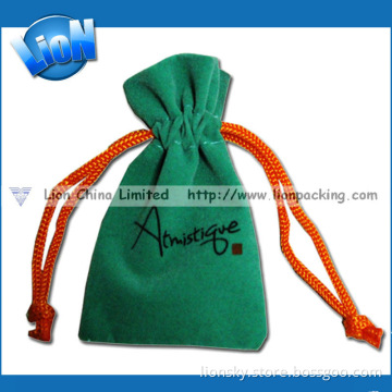 Personalized OEM Sale Green Microfiber Jewelry Pouch (E-021)